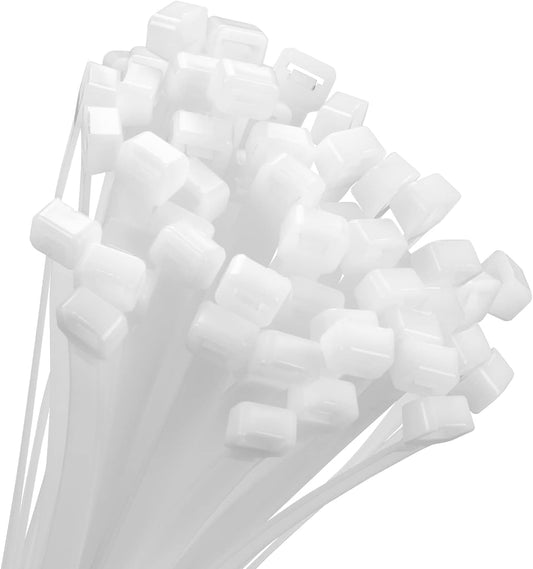18 inch White Zip Ties Heavy Duty 500 PACK, 200 LBS Ultra Exclusive Strong Plastic Wire Ties, Large Cable Ties Extra Long Tie Wraps, Indoor and Outdoor UV Resistant