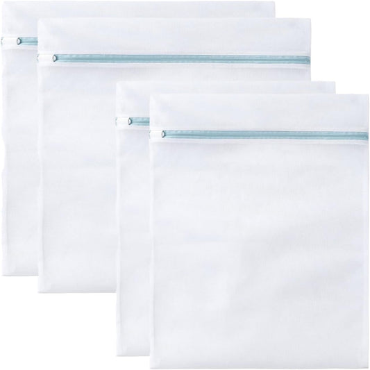 4 Pcs Large Mesh Laundry Bags for Delicates Intimates Lingerie with Zipper 2 Pcs 20” x 24”, 2 Pcs 24” x 24”