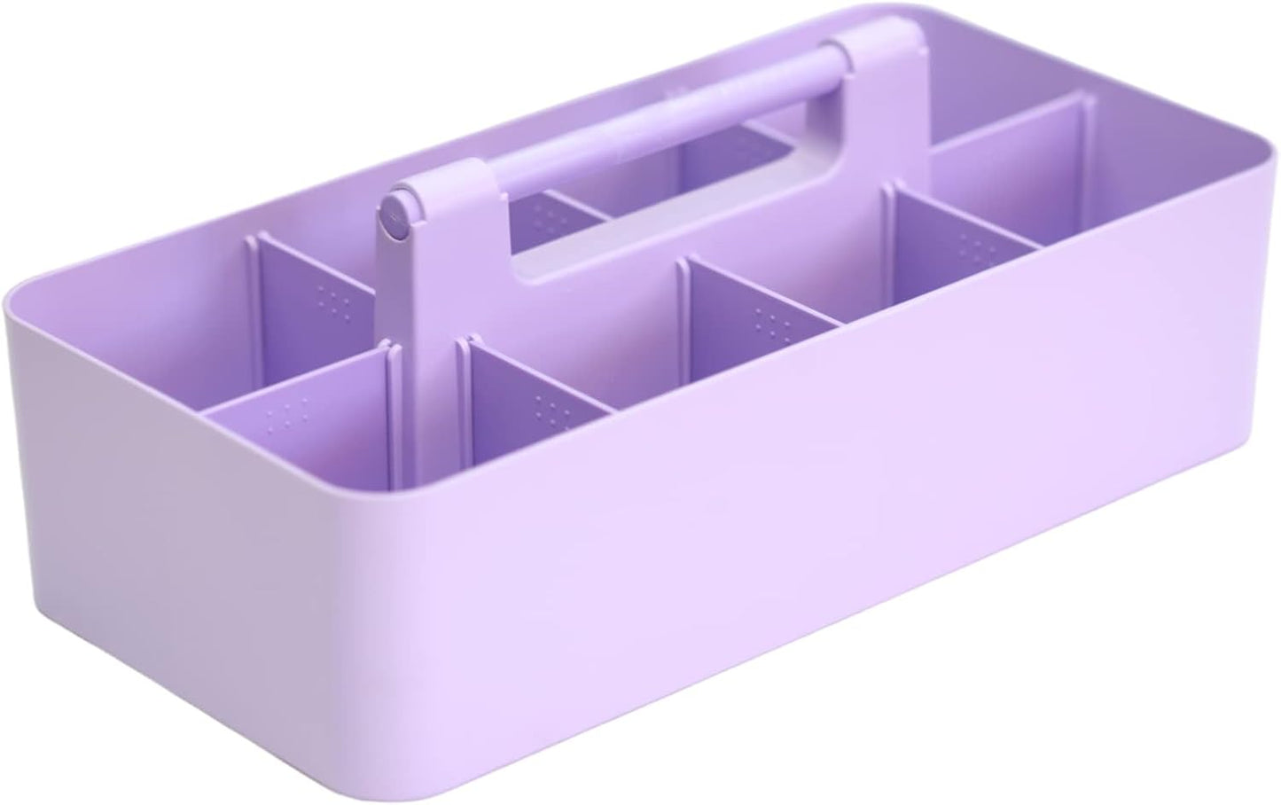 Portable Caddy - Stackable Plastic Caddy with Handle | Desk, Makeup, Dorm, Classroom Art Organizer (Made In Usa) (Lavender/Orion Gray)