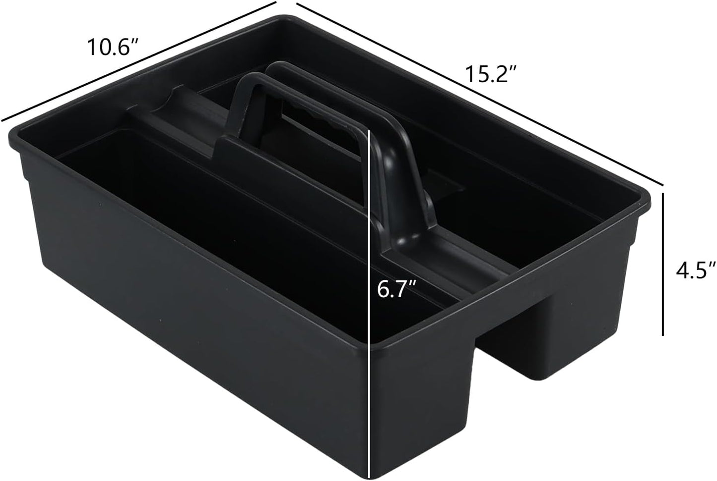 Readsky 6 Packs Plastic Cleaning Storage Caddy with Handle, 3-Compartment Cleaning Caddy, Nestable