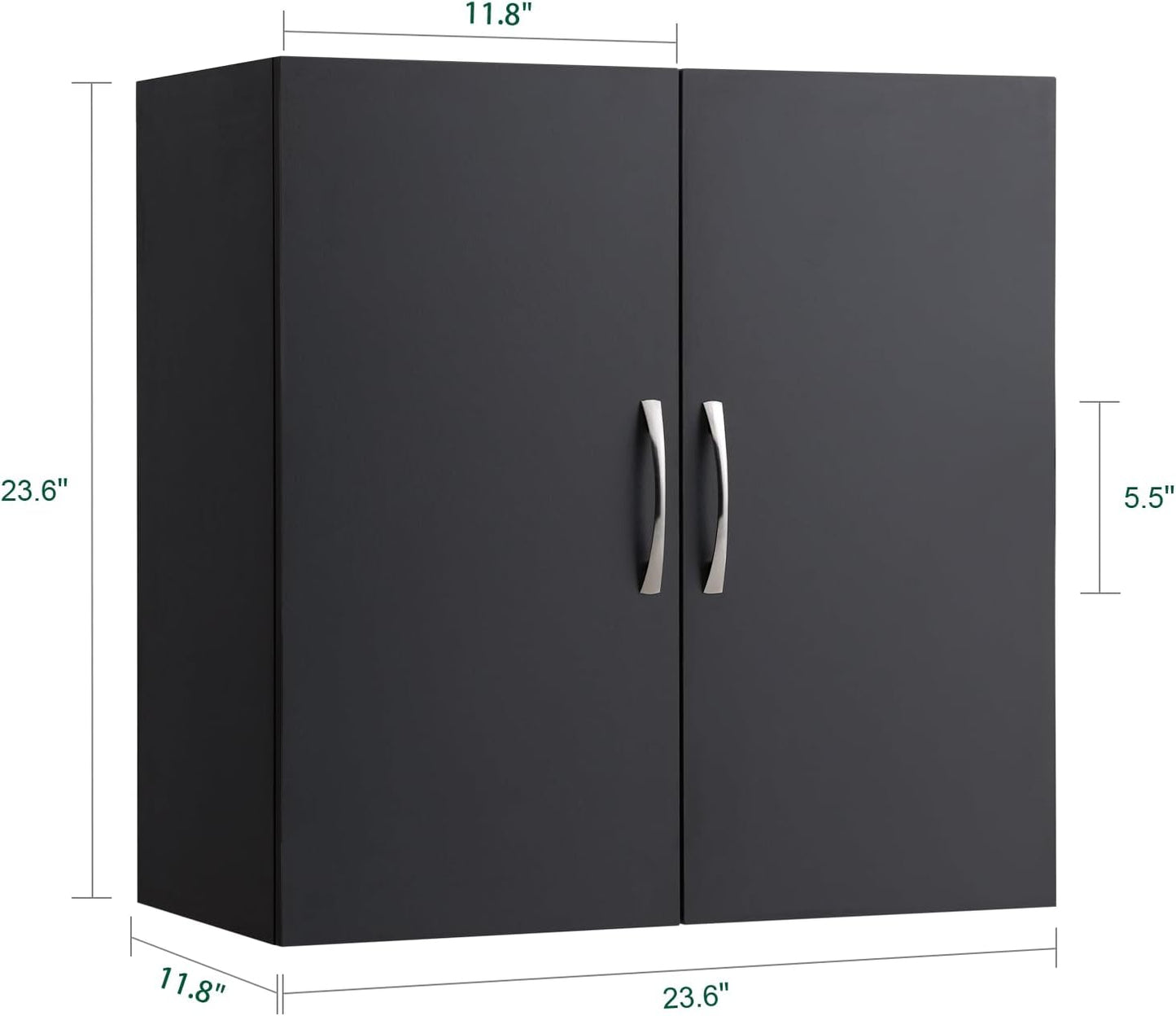 SoBuy Wall Cabinet Laundry Room Kitchen, Over Toilet Storage Cabinet, Medicine Cabinet with Shelf for Bathroom Garage Hallway Entryway, Black BZR200-SCH