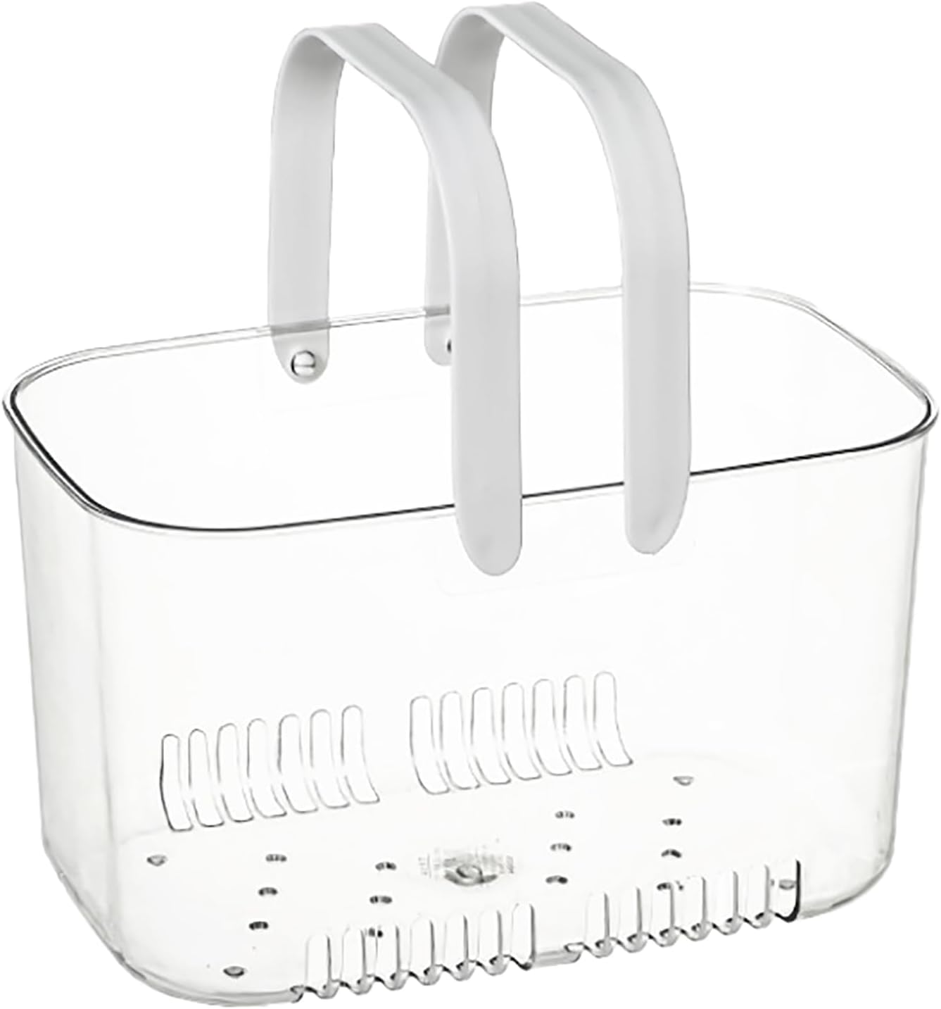 Plastic Storage Basket with Handle Portable Shower Caddy Tote Organizer Basket Bin for Bathroom, Shower Caddy Basket, Large Capacity Hollow Design Clear Shower Caddy Organizer Basket