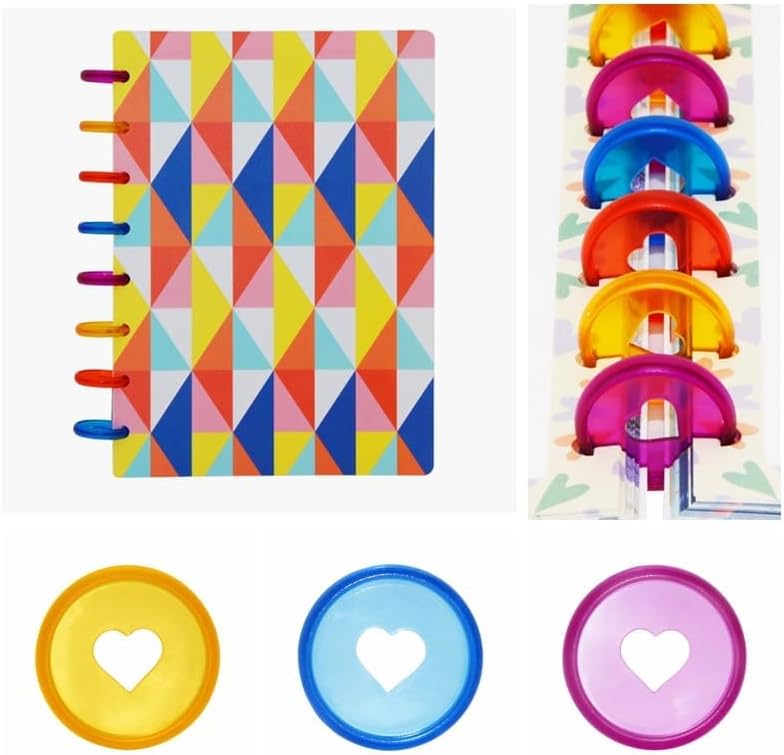 100pcs Planner Expander Discs 1.26Inch Book Binding Disc For Discbound Notebook Accessories Heart Binder Rings(All Mixed,1.26 inch/32 mm)