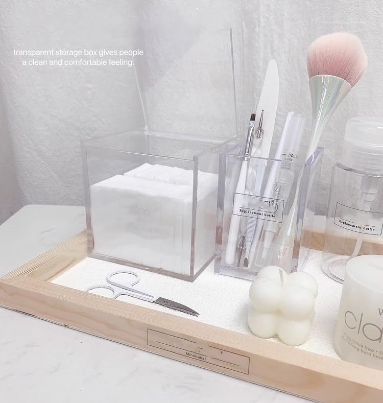 KissYou Acrylic Box Clear Storage Contanier with Lid Acrylic Hinged Lid Box Coffee Pod Holder Graduation Candy Gift Box Transparent Display Case