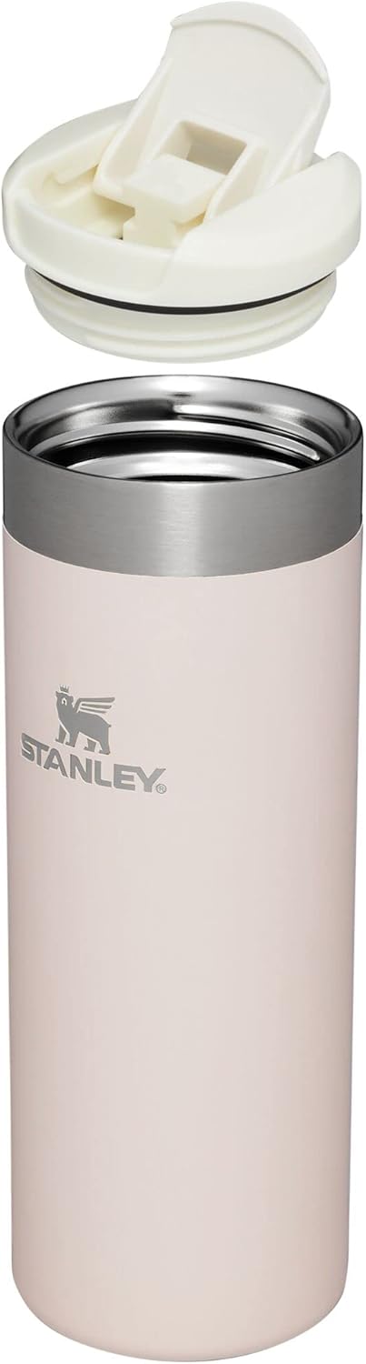 Stanley AeroLight Transit Bottle 16 oz | Locking Drink Through Lid | Leak Resistant Water Bottle or Coffee Travel Mug | Lightweight Insulated Stainless Steel | BPA-Free | Rose Quartz Glimmer