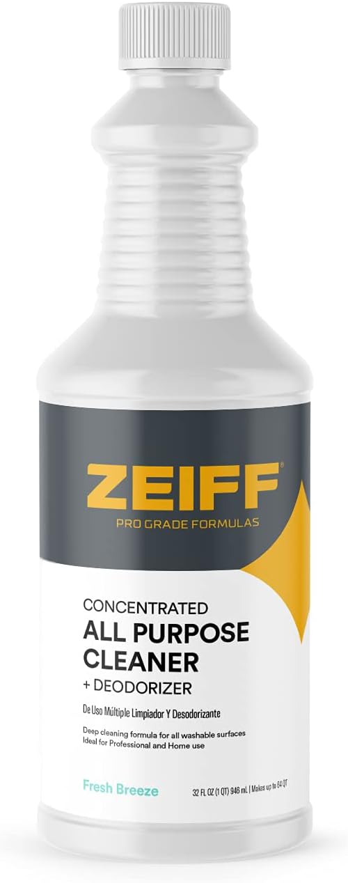 Pro-Grade All-Purpose Cleaner & Deodorizer - Deep Cleaning & Odor Eliminating Formula For Professional & Home Surfaces - 32 Ounce Concentrate - Fresh Breeze
