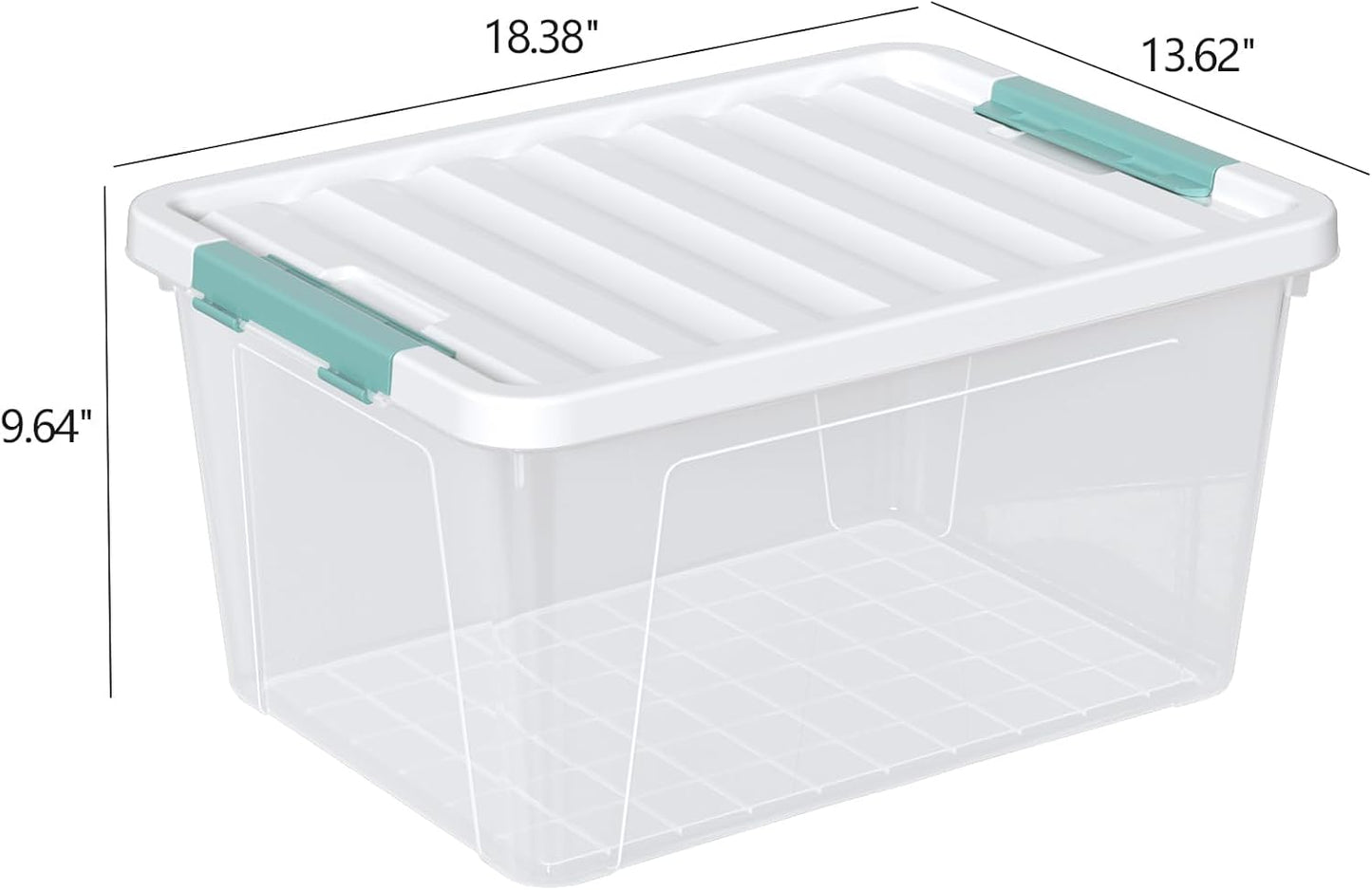 35 Quart Latch Storage Box, 6-Pack Clear Plastic Storage Bins with Latching Lids