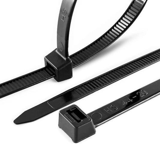 HS Strong 12 Inch Heavy Duty Outdoor Wire Zip Ties Thick 0.3 Inch (100 Pack) 120 LBS High Strength Large Plastic Wide Cable Zipties Black Hd