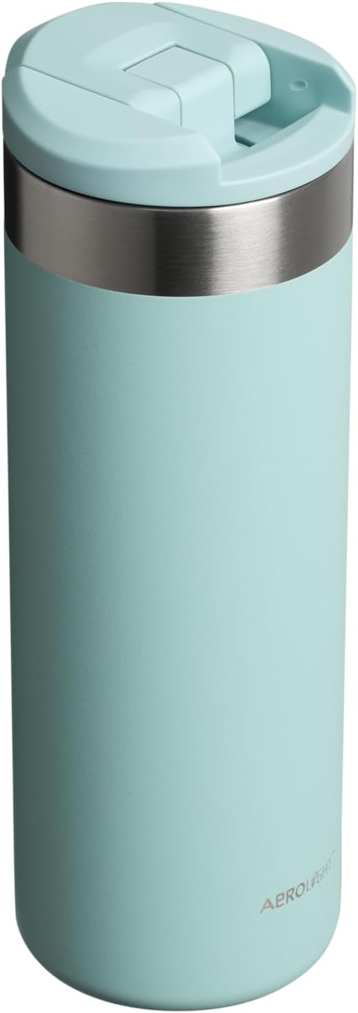 Stanley AeroLight Transit Bottle 20 oz | Locking Drink Through Lid | Leak Resistant Water Bottle or Coffee Travel Mug | Lightweight Insulated Stainless Steel | BPA-Free | Seafoam