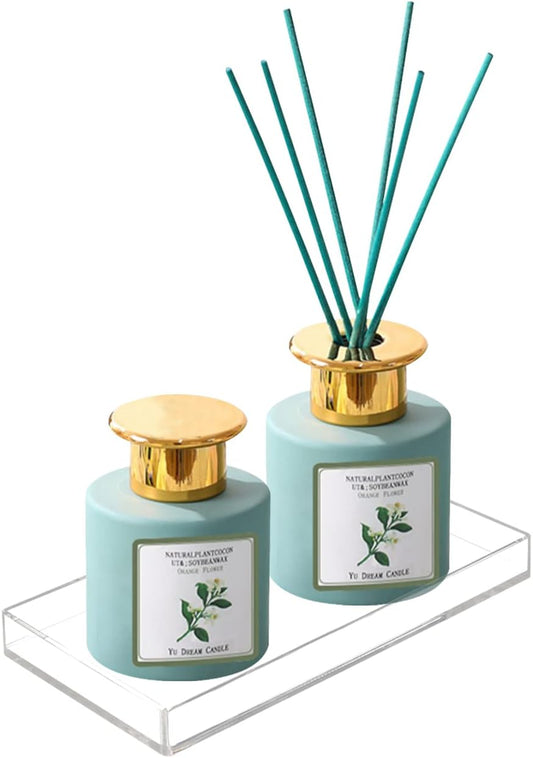 Bigfety Acrylic Vanity Tray for Organizing, Clear Bathroom Trays for Counter, Desk, Dresser