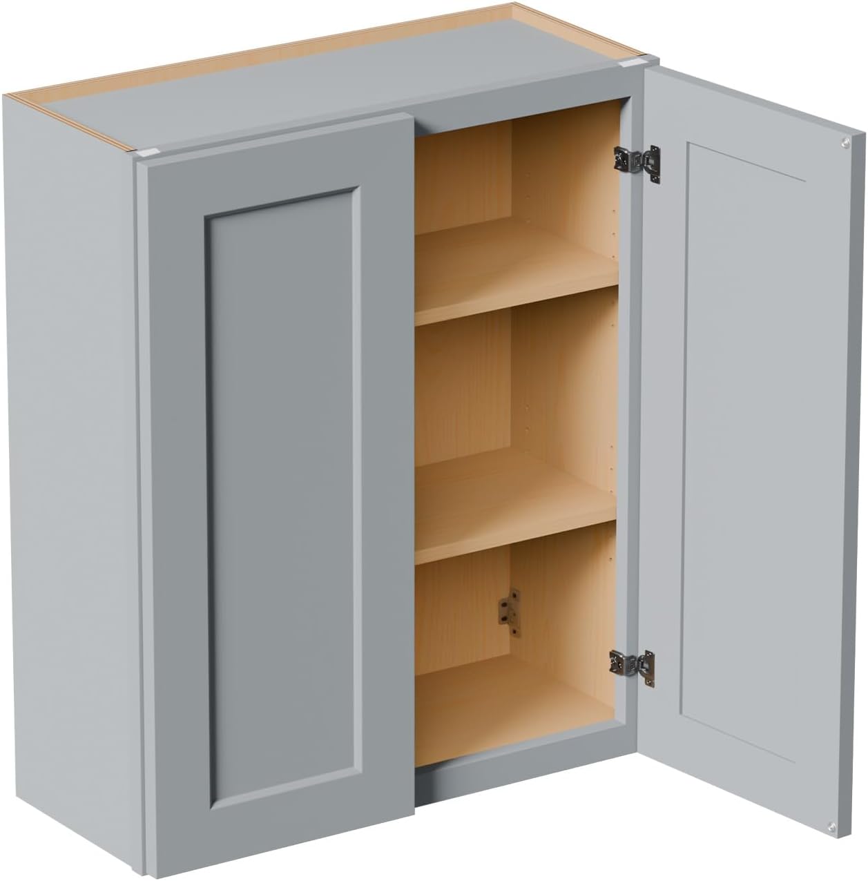 30 Inch Laundry Room Cabinets Wall Mounted, Solid Wood Over The Toilet Storage Cabinet, Bathroom Organizer Cabinets with 2 Door & Shelves, Easy to Assemble for Kitchen, Garage - Dark Gray