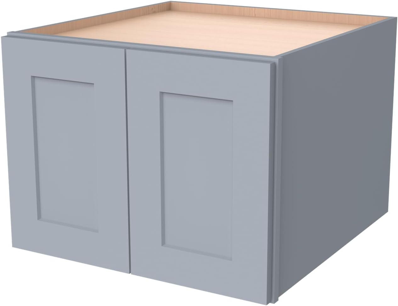 Solid Wood Wall Cabinet,Shaker Style Wall-Mounted Kitchen Storage Cabinet with Soft-Close Doors, RTA Pantry Organizer for Bathroom, Garage, Laundry (Grey, 33" W x 24" D x 12" H)