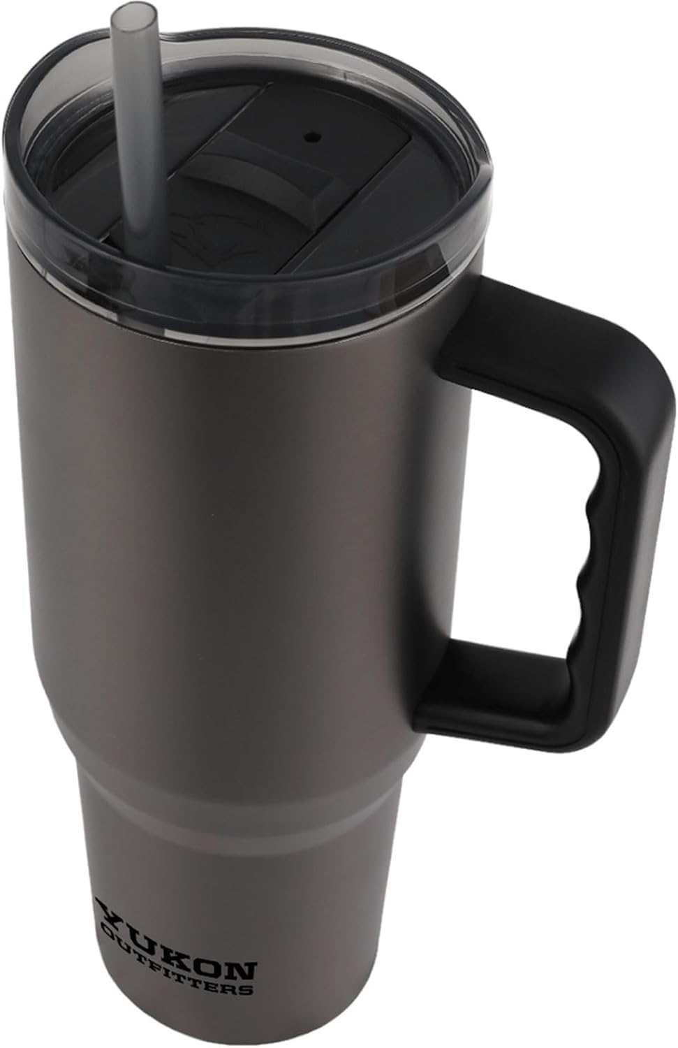 Yukon Outfitters Fit Forty 40oz Double Wall Vacuum Insulated Stainless Steel Tumbler with Reusable Straw & Ergonomic Handle | For Hot or Cold Beverage, Titanium