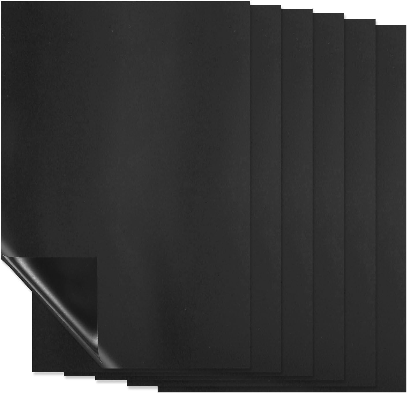 PATIKIL Magnetic Dry Erase Board Sheet for Fridge, 6 Pcs 12 x 8 Inch Erasable Refrigerator Whiteboard for Kitchen for Home Kitchen Organizer Planner Office Storage, Black (0.6mm)