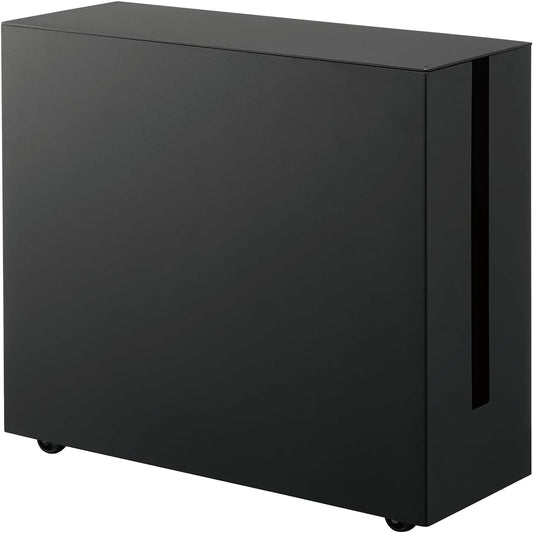 Yamazaki Home Rolling Cable Management Cord Power Strip/Surge Protector Storage Organizer for office or Bedroom Steel One Size Black