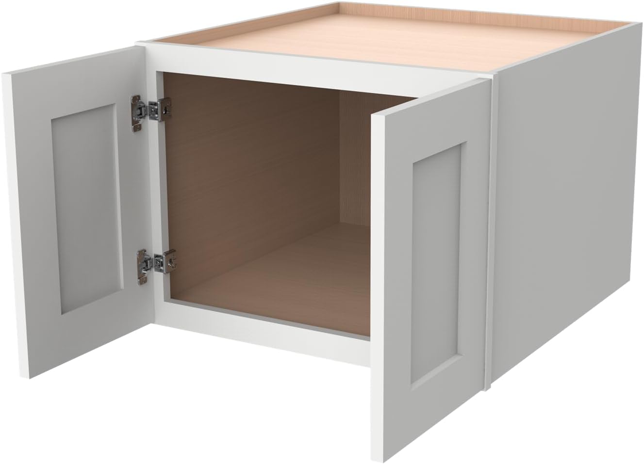 Solid Wood Wall Cabinet,Shaker Style Wall-Mounted Kitchen Storage Cabinet with Soft-Close Doors, RTA Pantry Organizer for Bathroom, Garage, Laundry (Origami White, 33" W x 24" D x 24" H)