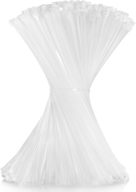 Cable Zip Ties 12 inch Cehony 500 Pack White Zip Ties Heavy Duty 50lbs Tensile Strength Plastic Zip Ties for Outdoor and Indoor Multi-Purpose Cable Ties Self-Locking UV Resistant Wire Ties Wraps