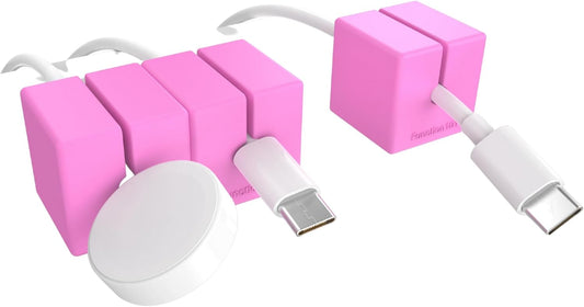 Function101 Weighted Magnetic Cable Blocks – Non-Adhesive Anchors for Cable Organization – Weighted Cord Holders & Accessory Organizer – Durable Magnetic Accessories for Office Use (Pink, Pack of 3)