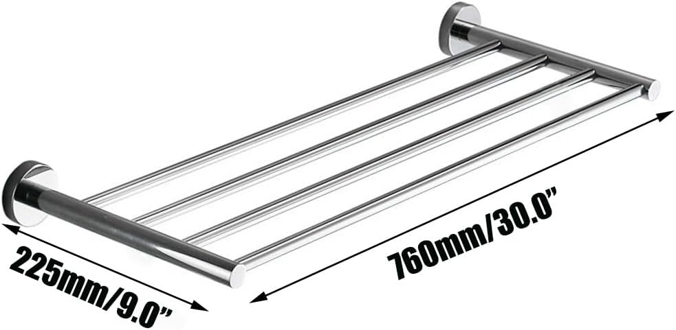 2-Tier Hotel Towel Racks for Bathroom, Wall Mounted Towel Shelf, 30 Inch Bathroom Towel Rack, Polished Chrome