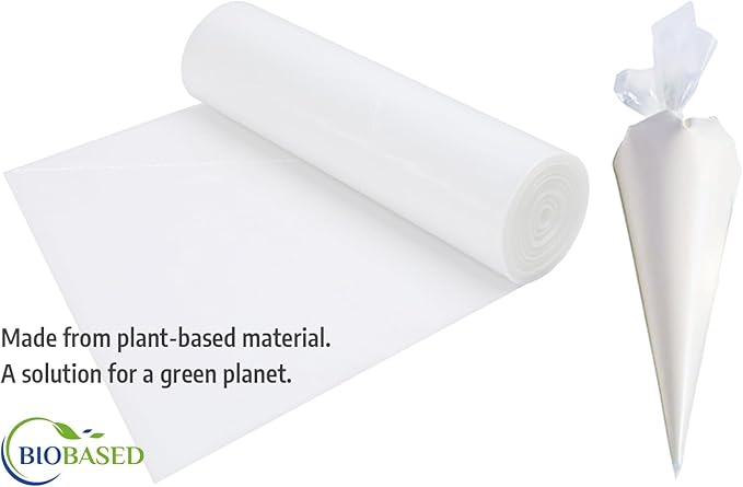 Keenpioneer Disposable Piping Bags, Biobased, 21 Inch, Extra Thick Cake Decorating Pastry Bags, Pack of 100 in a Dispenser Box, Clear, Professional Grade for Chefs and Home Bakers
