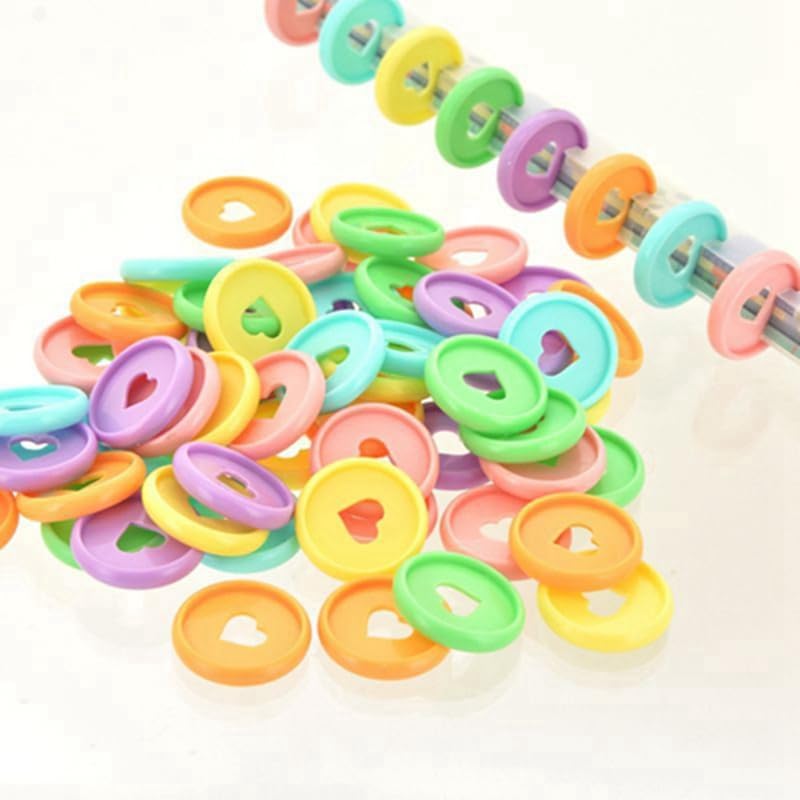 100pcs Planner Expander Discs 0.94Inch Book Binding Disc For Discbound Notebook Accessories Heart Binder Rings(All Mixed,0.94inch/24 mm)