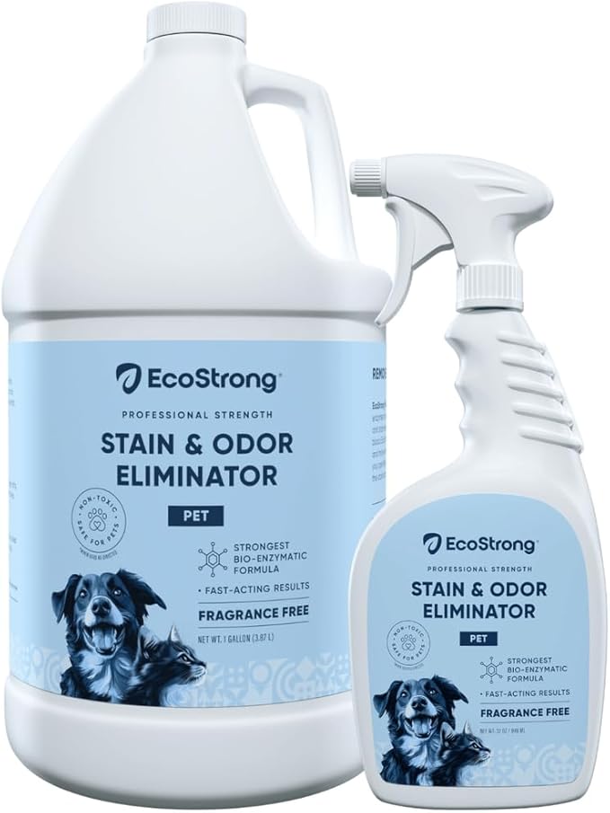 Eco Strong Pet Stain and Odor Remover - Cat Urine Enzyme Cleaner, Urine Destroyer for Dogs, Pet Urine Enzyme Cleaner [All New Fragrance Free] - 160oz Bundle
