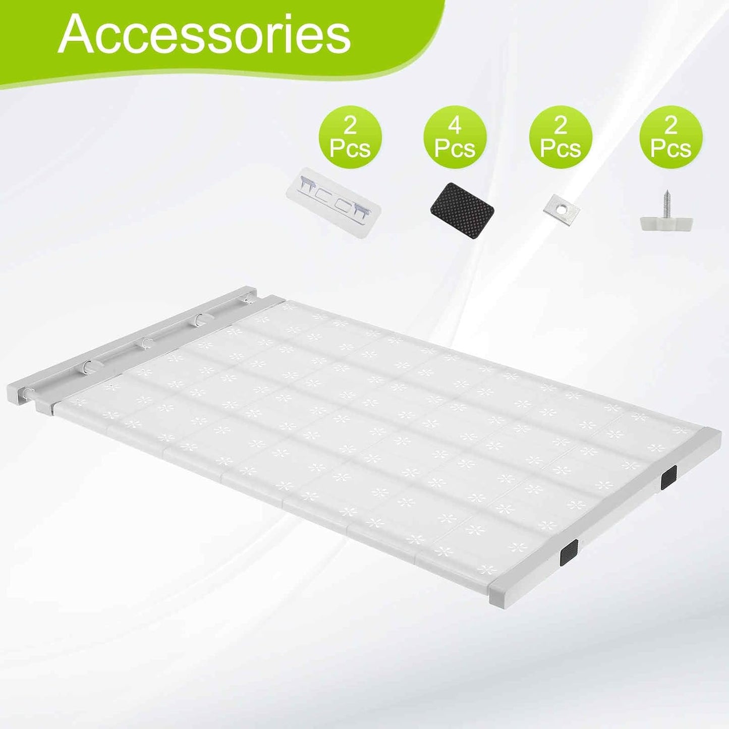 HARFINGTON Expandable Closet Tension Shelf 28.74" to 49.21" Adjustable Closet Organizer 2.3" x 16.54" Flower Pattern Storage Rack for Wardrobe Cupboard Kitchen Bedroom