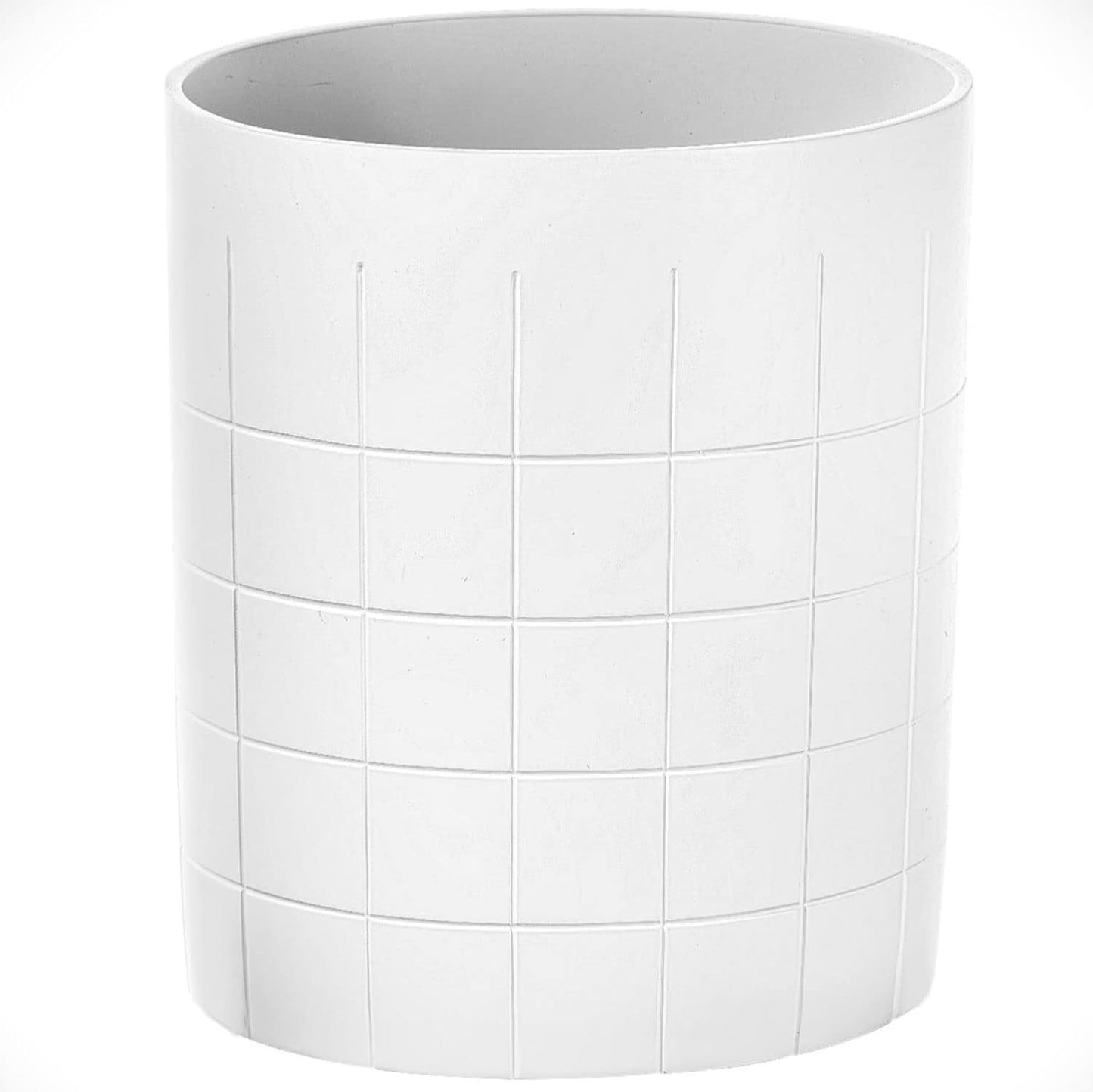 Creative Scents Polar White Small Bathroom Trash Can 1.58 Gal / 6L - Small Waste Basket for Bathroom - Space Friendly Wastebasket Bin for Powder Room, Bedroom Or Living Room