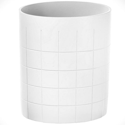 Creative Scents Polar White Small Bathroom Trash Can 1.58 Gal / 6L - Small Waste Basket for Bathroom - Space Friendly Wastebasket Bin for Powder Room, Bedroom Or Living Room