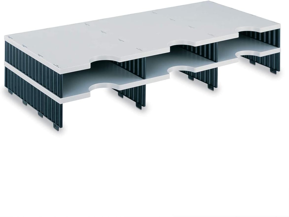 Ultimate Office TierDrop Standard 6-Compartment (add-on Module) - Sorts Documents, Forms & Mail - Durable Construction Features Expandable, Modular, No-Tool Assembly Design (Gray w/Black)