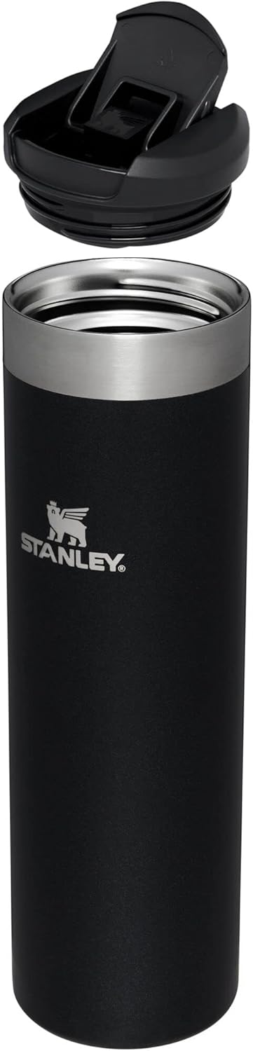 Stanley AeroLight Transit Bottle 20 oz | Locking Drink Through Lid | Leak Resistant Water Bottle or Coffee Travel Mug | Lightweight Insulated Stainless Steel | BPA-Free | Black Glimmer
