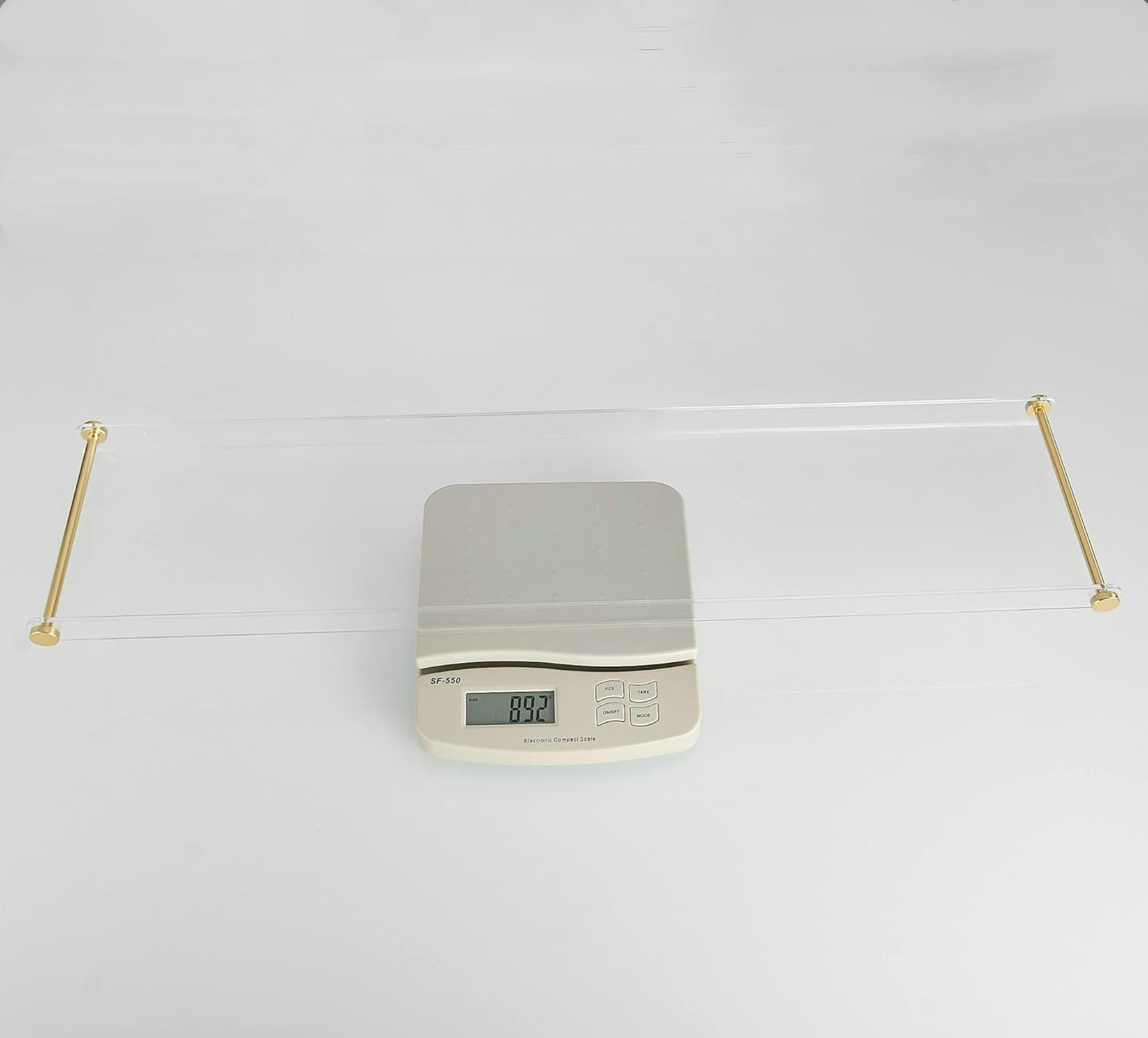 Bathtub Tray Clear Caddy Rack: Acrylic Tub Tray Shelf with Gold Rails to Hold Book Phone Candle Wine - Waterproof Bathtub Accessories, Luxury Gifts for Women