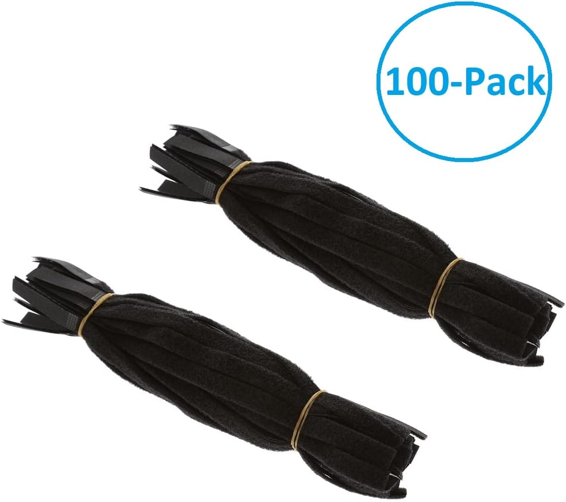 12 Inch (100-pack) Hook and Loop Self Gripping Fastening Cable Ties 1/2" Width - Multipurpose Microfiber Cloth Cable Organizer Self Adesive Pre-Cut Straps