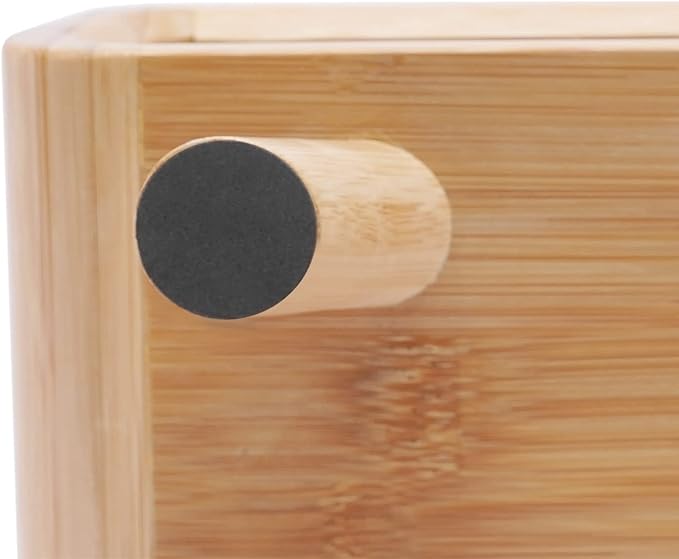 Bamboo Monitor Stand Riser, No Assembly Required Exquisite Monitor Support with Drawer, Ergonomic Height Wood