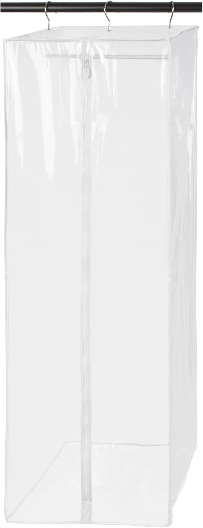 Garment Bag - Clear Hanging Closet Organizer - Durable Zippered Cover with Rod Protects Dresses, Suits, and Jackets from Dust and Moist- Top Metal Frame to Keep All Your Stuff in Shape- 54" x 20" x 15