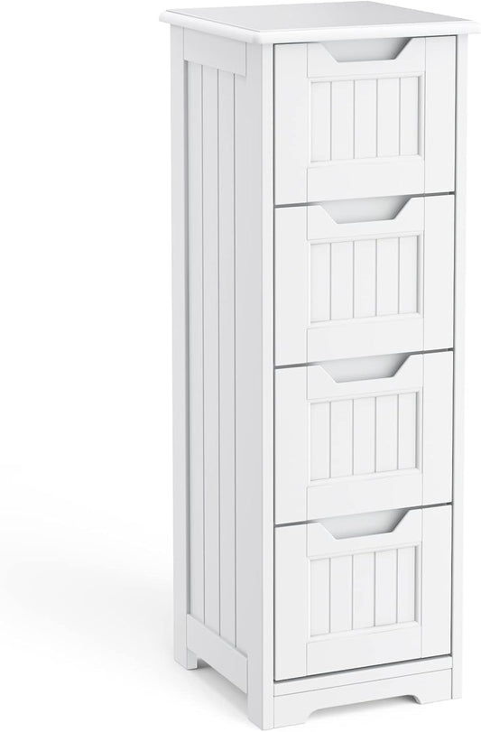 Gizoon 33'' Bathroom Storage Cabinet Freestanding with Drawers Floor Organizer Cabinet for Hallway Living Room and Bathroom, White