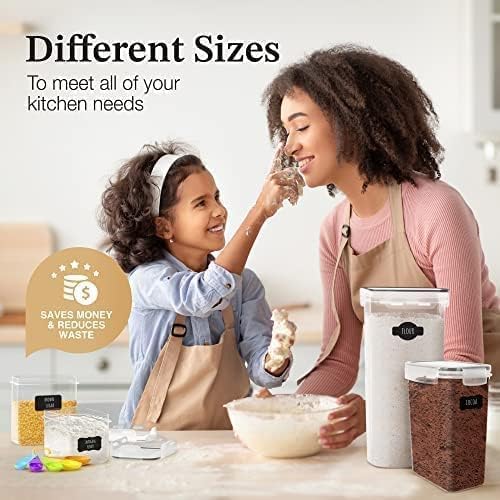 Chef's Path Ultra Large - 48 Pack Food Storage Containers | Kitchen and Pantry Organization Canisters for Cereal, Dry Food, Flour and Sugar, BPA Free, Includes 24 Labels