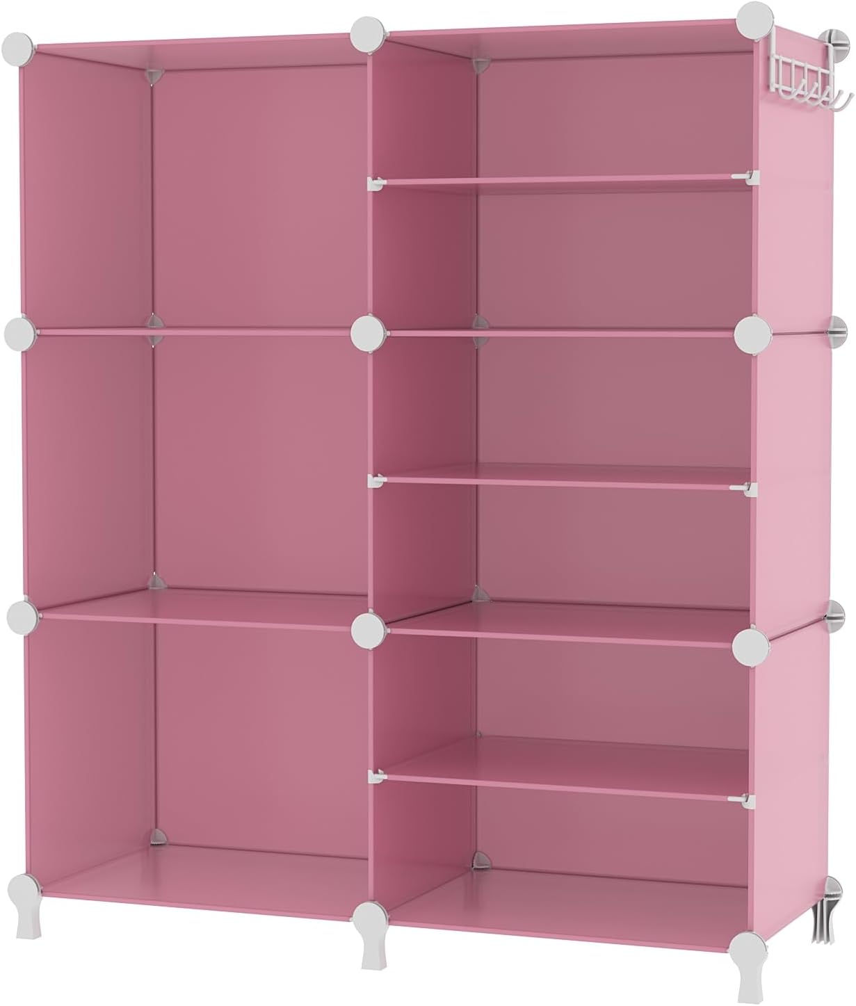 AWTATOS Closet Organizer 6 Cube Storage Shelves Portable Closet Clothes Organizers and Storage Stackable Cubby Shelving for Closet Bedroom Living Room Pink