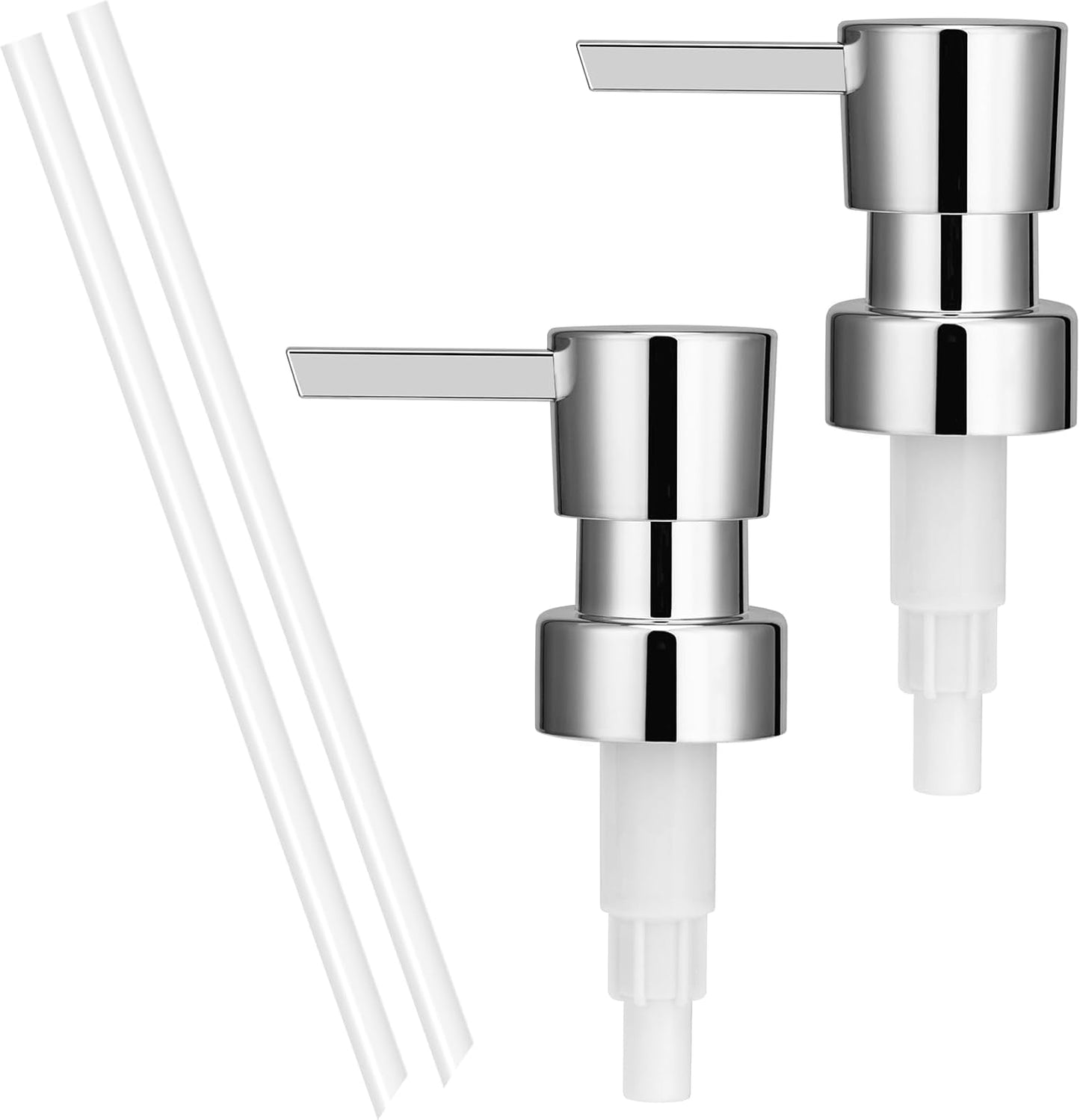 Soap Dispenser Pump Replacement Kitchen Bathroom Lotion Refill Dispenser Pump for Regular Mouth Bottle for Standard 28/400 Thread Size 2 Pack(Silver