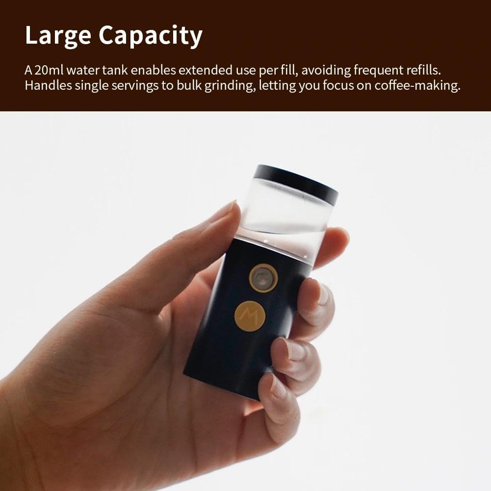 watchget 20ml Cylindrical Coffee Bean Atomizer Rdt Sprayer for Reducing Coffee Powder Static, Portable Electric Nano-Atomizer Rechargeable Espresso Sprayer, Black