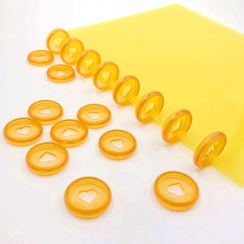 100pcs Planner Expander Discs 0.94Inch Book Binding Disc For Discbound Notebook Accessories Heart Binder Rings(Transparent Orange,0.94inch/24 mm)