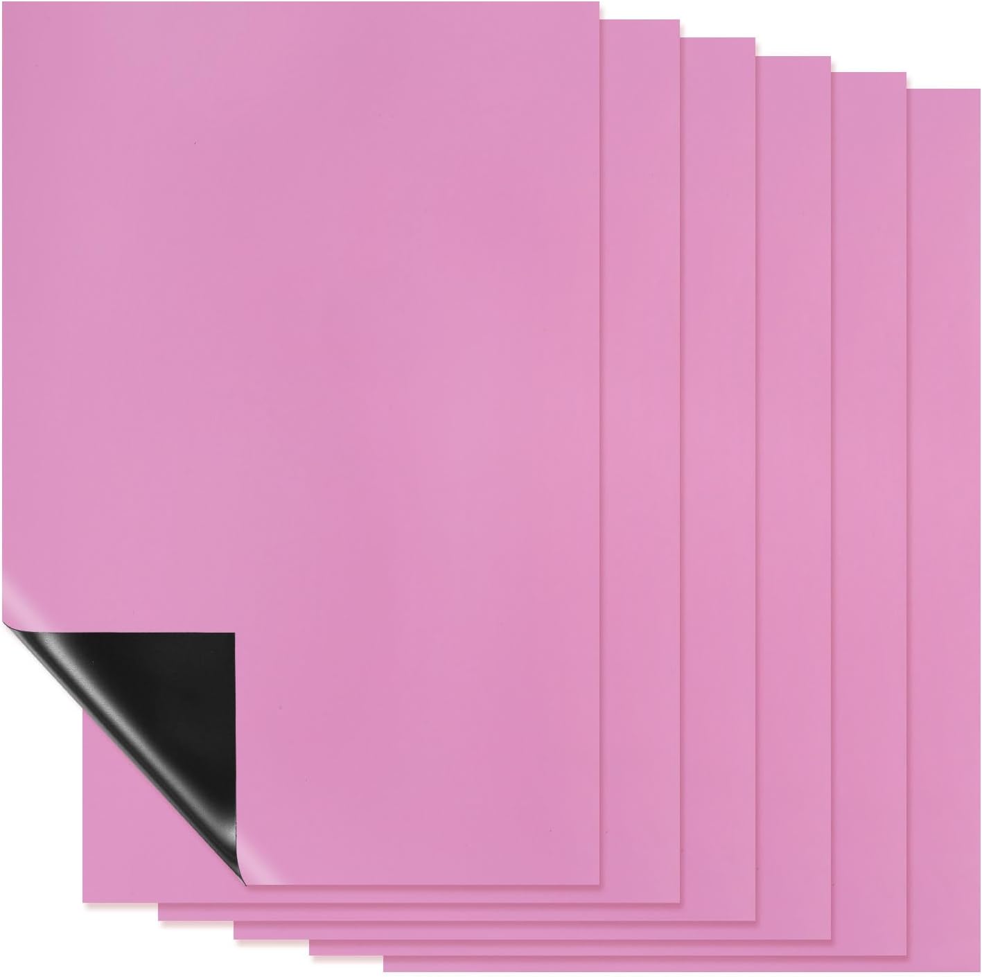 PATIKIL Magnetic Dry Erase Board Sheet for Fridge, 6 Pcs 12 x 8 Inch Erasable Refrigerator Whiteboard for Kitchen for Home Kitchen Organizer Planner Office Storage, Pink (0.6mm)