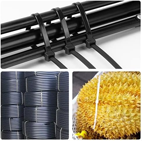 18 inch Black Zip Ties Heavy Duty 250 PACK, 200 LBS Ultra Exclusive Strong Plastic Wire Ties, Large Cable Ties Extra Long Tie Wraps, Indoor and Outdoor UV Resistant