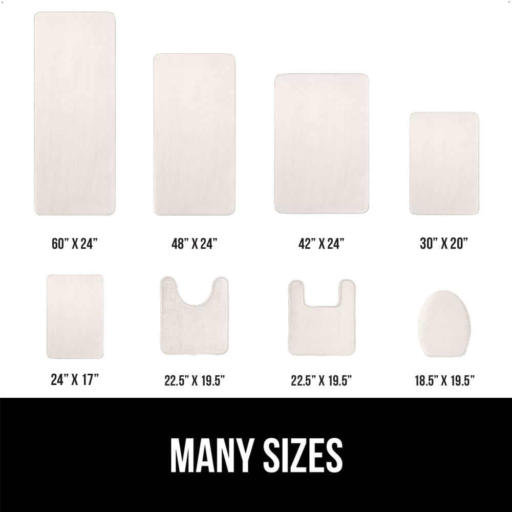 GORILLA GRIP Memory Foam Bath Mat, Soft Absorbent Velvet Bathroom Mats, Durable Dots on Underside, Machine Washable Bathmat, Carpet Rug Room Decor for Shower Tub Floor RV, 42x24 Rugs, Cream