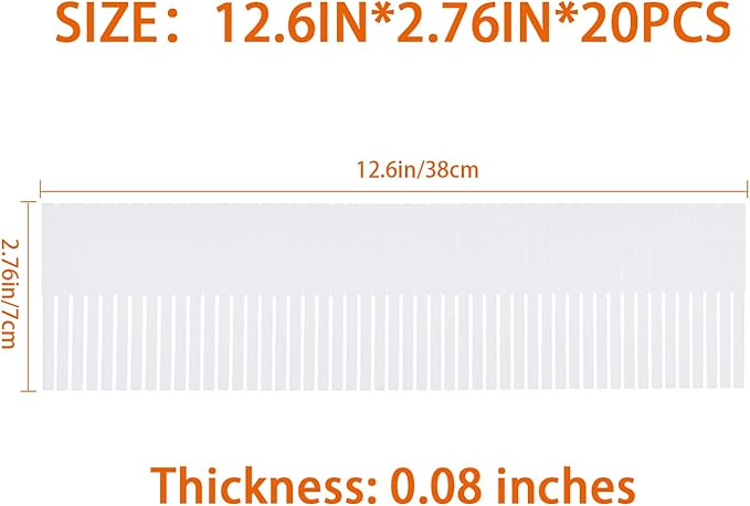 20Pcs Drawer Dividers, 14.96"x2.76", Thin, DIY Plastic Drawer Separator, Large Adjustable Dresser Drawer Organizer for Clothes, Bedroom, Bathroom, Kitchen Cutlery, Desk, Office Storage