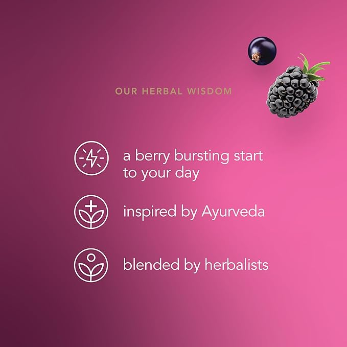 Pukka Morning Berry Organic Herbal Tea Bags, Caffeine Free Natural Energy, 80 Total Tea Bags (20ct - Pack of 4)