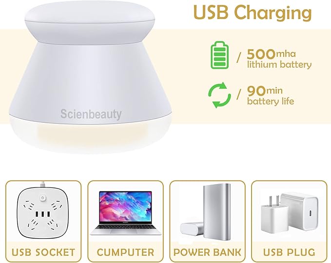 Scienbeauty Fabric Shaver Fuzz Remover Rechargeable, Electric Lint Remover with Light, Sweater Shaver with Stainless Steel 6-Blades, Dual Protection for Fuzz, Lint, Pills, Bobbles Removing