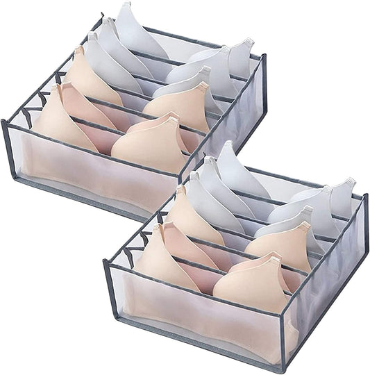 TIGARI Wardrobe Clothes Organizer, Small Underwear Organizer, Drawers Organizer for Clothes, Compartment Storage Box for Bedroom Dorm Room(Gray)