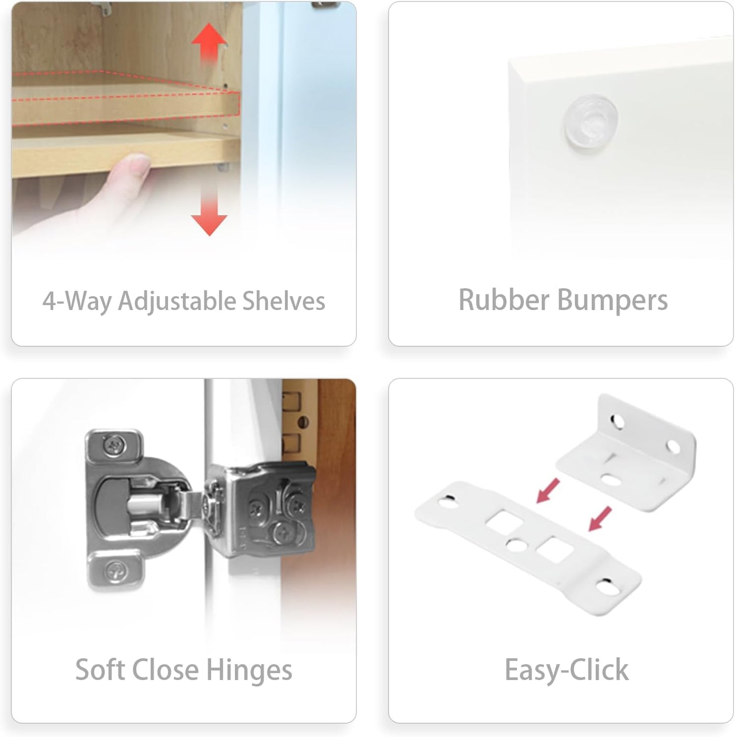 33 Inch Laundry Room Cabinets Wall Mounted, Solid Wood Over The Toilet Storage Cabinet, Bathroom Organizer Cabinets with 2 Door & Shelves, Easy to Assemble for Kitchen, Garage - Light Gray