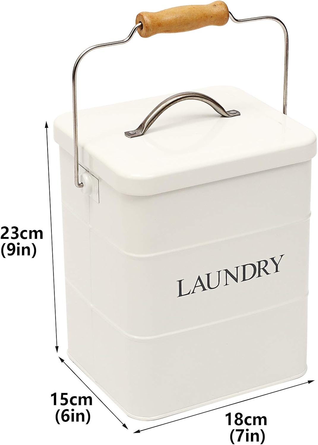 Laundry Powder Bin, Washing Powder Storage Tin with Scoop, Airtight Lid & Handles, Laundry Detergent Powder Storage Box - Perfect for Holding Pods Tablets Capsules Powder Detergent-White